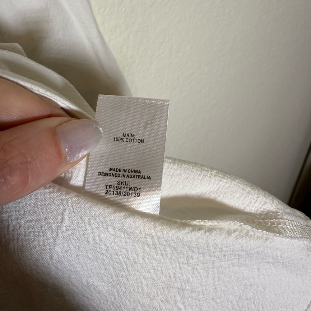 Meshki White Annalee cotton blend tie shirt - Picture 9 of 10